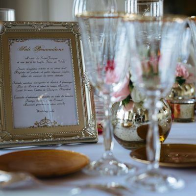 Centre de table et menu 