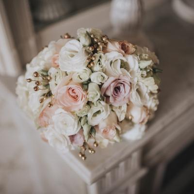 Bouquet pastel et or 