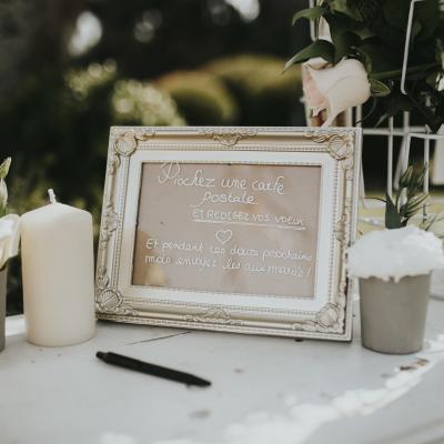 Table rédaction des voeux de mariage